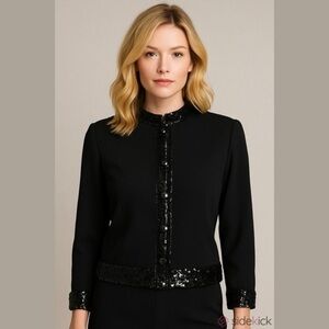Three Flaggs Black Sequin Blouse
